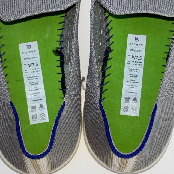 Rothy's original slip on sneaker walking shoe light gray 7 1/2 ex cond - Picture 6 of 7